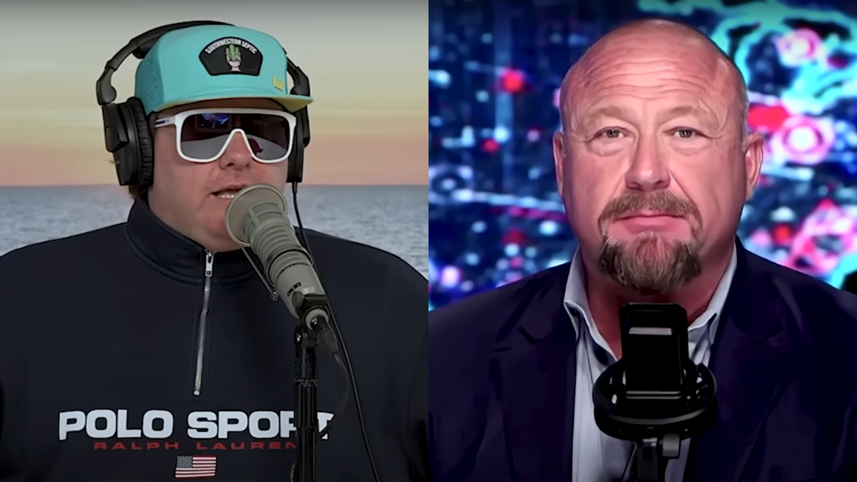 Left: Comedian Tim Dill (The Tim Dillion Show) Right: Austin broadcaster Alex Jones